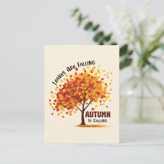 Postal El otoño llama (Anverso de pie)