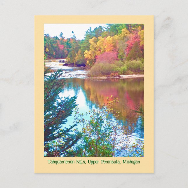 Postal El otoño llega a la península superior de Michigan (Anverso)
