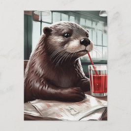 Postal El Otter en un café