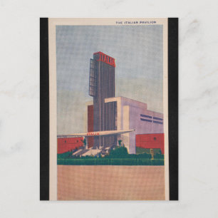 Postal El Pabellón Italiano Feria Mundial de Chicago 1933