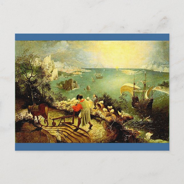 Postal El paisaje de Bruegel con la caída de Icarus - 155 (Anverso)