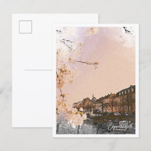 Postal El paisaje de la ciudad del lápiz de color de Cope