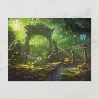 Postal El paisaje de la jungla de ruinas del templo japon