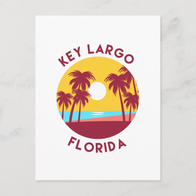 Postal El paisaje de la playa de Key Largo, Florida (Anverso)