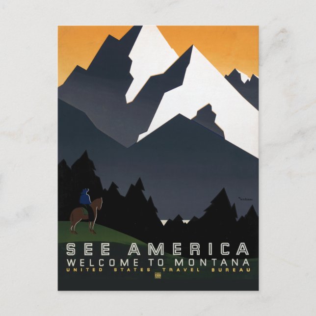 Postal El paisaje de Montana: Fotos antiguas sin editar (Anverso)