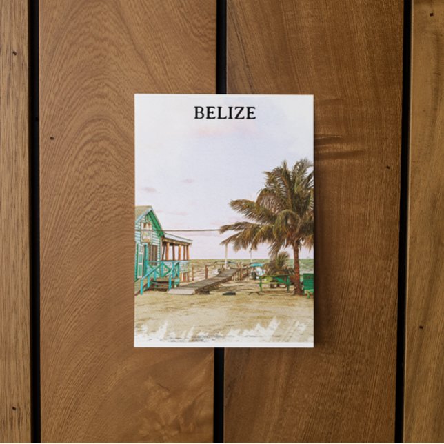 Postal El paisaje de playa del Caribe de Belice (belize tropical beach postcard)