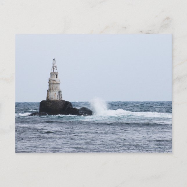 Postal El paisaje marino con faro (Anverso)
