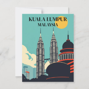 Postal El paisaje retro de Malasia en Kuala Lumpur