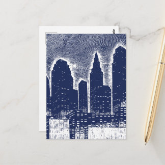 Postal El paisaje urbano de Big City Night Lights