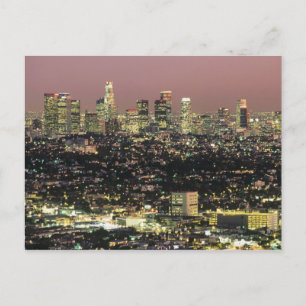 Postal El paisaje urbano de Los Ángeles de noche
