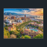 Postal El paisaje urbano de Málaga España<br><div class="desc">El paisaje urbano de Málaga España</div>