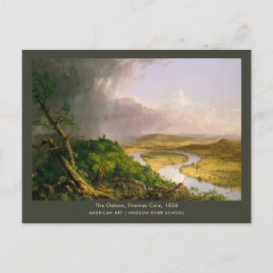 Postal El paisaje veraniego de Oxbow Thomas Cole