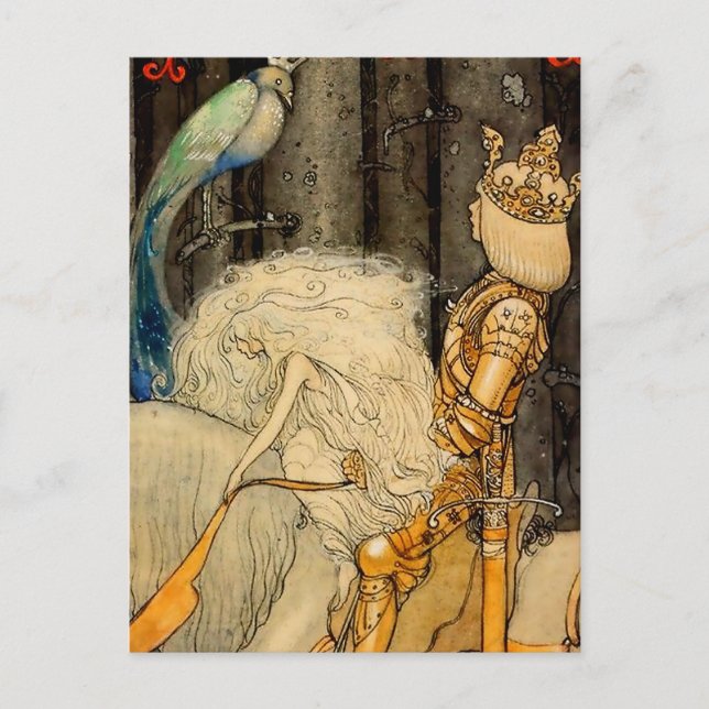 Postal “El pájaro azul” de John Bauer (Anverso)
