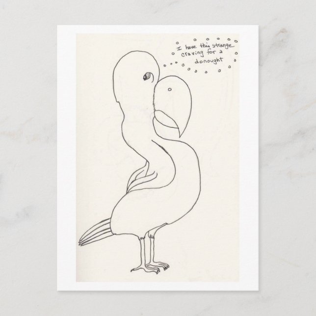 Postal El Pájaro Con La Cabeza De Homero Simpson (Anverso)