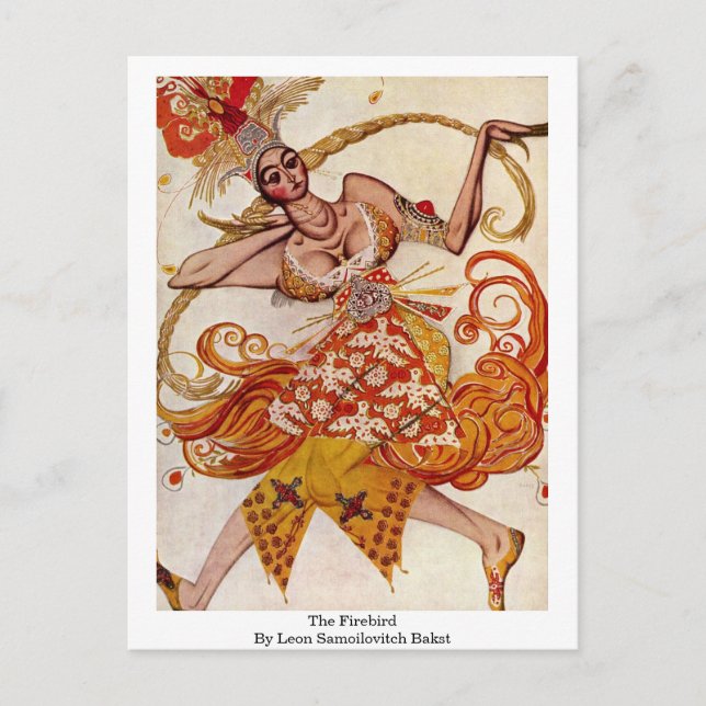 Postal El Pájaro Fuego De Leon Samoilovitch Bakst (Anverso)