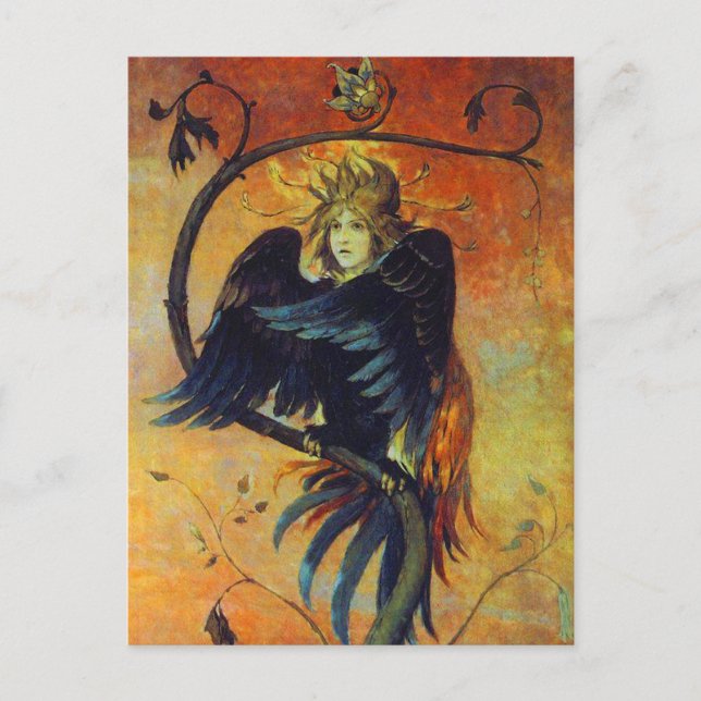 Postal El pájaro profético (Anverso)