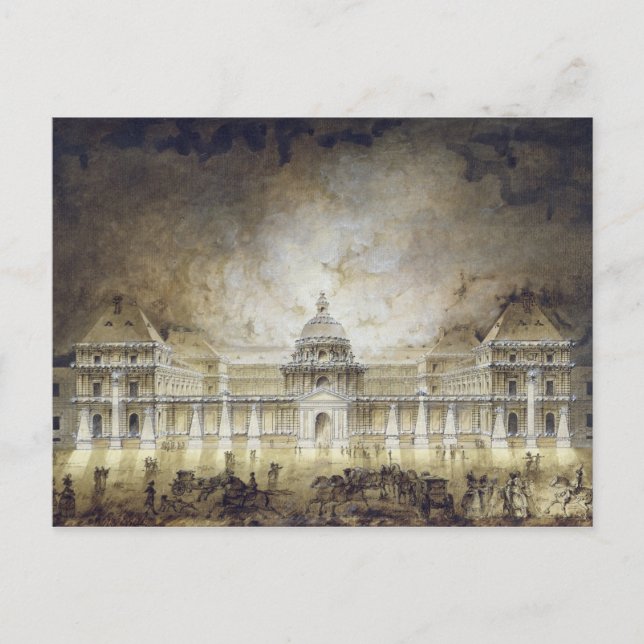 Postal El Palacio de Luxemburgo Iluminado (Anverso)