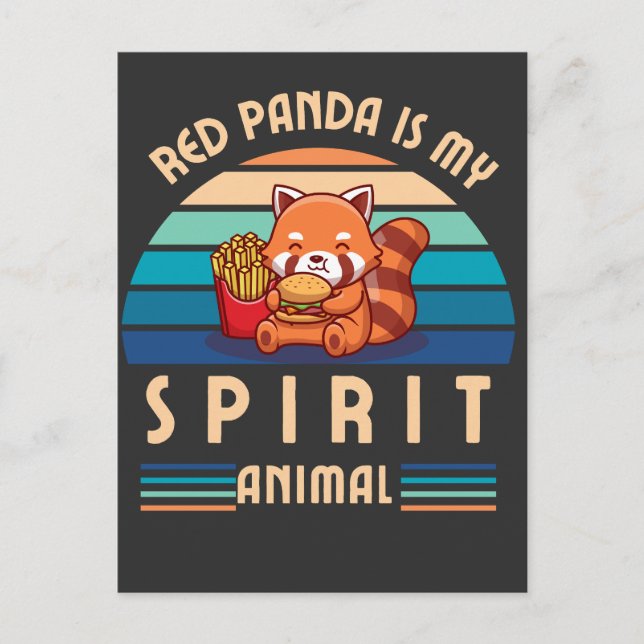 Postal El Panda Rojo es mi animal espiritual (Anverso)