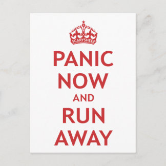 Postal El pánico ahora y huir