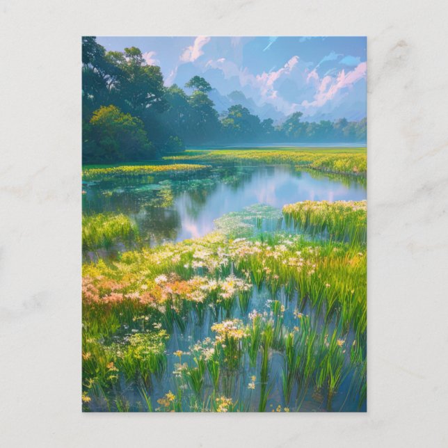 Postal El pantano en el corazón de la selva (Anverso)