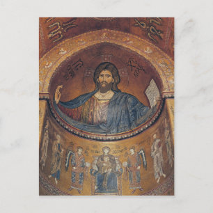 Postal El Pantocrador de Cristo y la Madonna