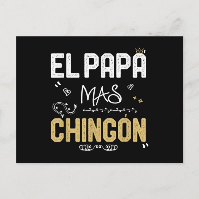 Postal El Papa Mas Chingon Guay de papá español mexicano (Anverso)