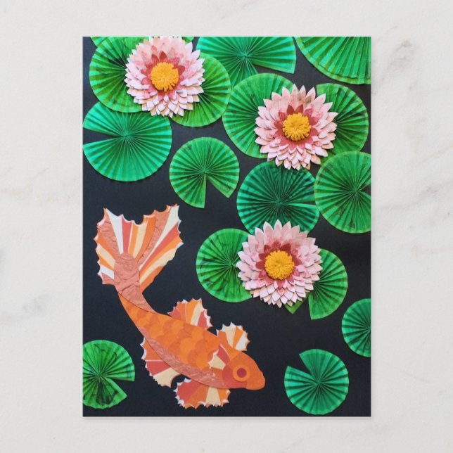 Postal El papel Koi Pond (Anverso)