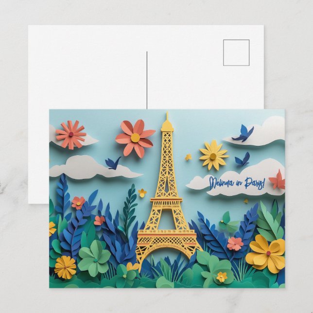 Postal El papel que está acabando con París (Anverso / Reverso)