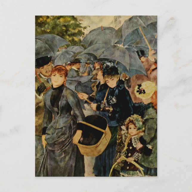 Postal El paraguas de Pierre-Auguste Renoir (1883) (Anverso)