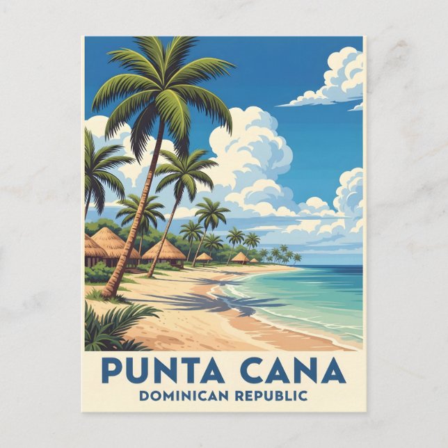 Postal El paraíso de la playa de Punta Cana (Anverso)