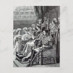 Postal El Parlamento de apertura de la Reina en 1846