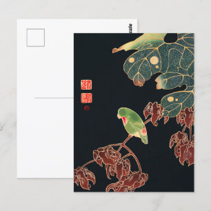 Postal El parqué de Ito Jakuchu Arte de aves japonesas