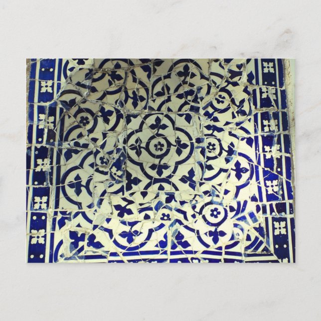 Postal El parque Güell Mosaic de Gaudí en Barcelona (Anverso)