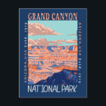 Postal El Parque Nacional del Gran Cañón, Arizona, con pr<br><div class="desc">Diseño artístico vectorial del Gran Cañón. El parque alberga gran parte del inmenso Gran Cañón,  con sus bandas de rock rojo en capas que revelan millones de años de historia geológica.</div>
