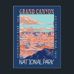 Postal El Parque Nacional del Gran Cañón, Arizona, con pr<br><div class="desc">Diseño artístico vectorial del Gran Cañón. El parque alberga gran parte del inmenso Gran Cañón,  con sus bandas de rock rojo en capas que revelan millones de años de historia geológica.</div>