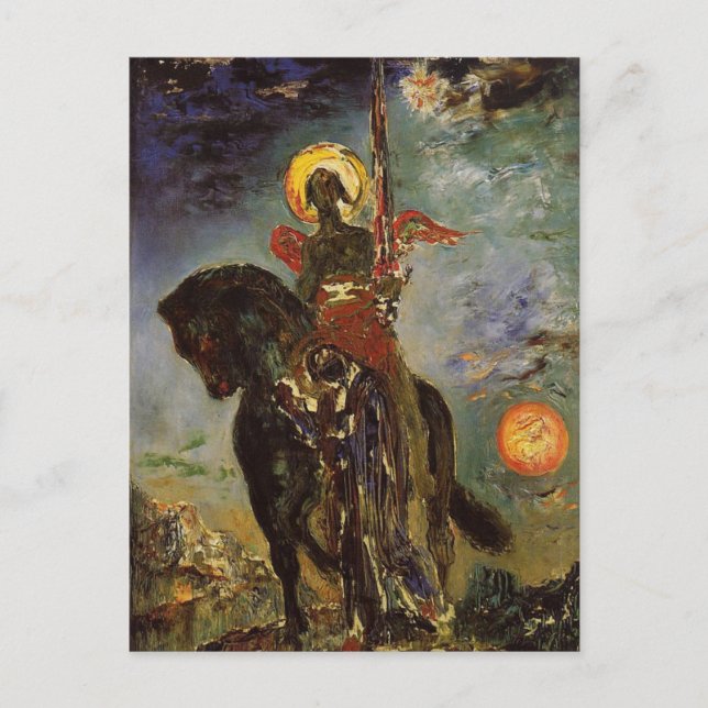 Postal El parque y el ángel de la muerte de Gustave Morea (Anverso)