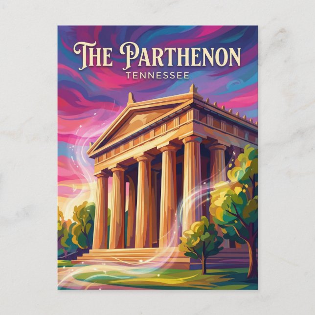 Postal El Partenón Tennessee (Anverso)