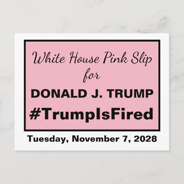 Postal El partido rosa de la Casa Blanca Trump fue desped (Anverso)