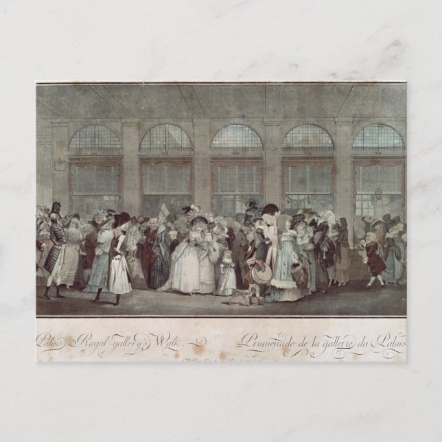 Postal El paseo de la Galería Real del Palacio, 1787 (Anverso)