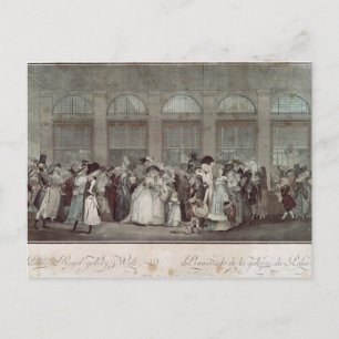 Postal El paseo de la Galería Real del Palacio, 1787