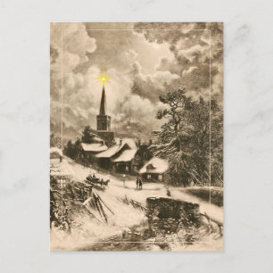 Postal El paseo en Sleigh con la estrella