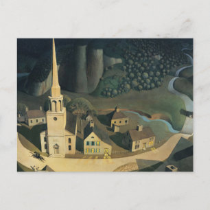 Postal El Paseo Medianoche De Paul Revere Por Grant Wood