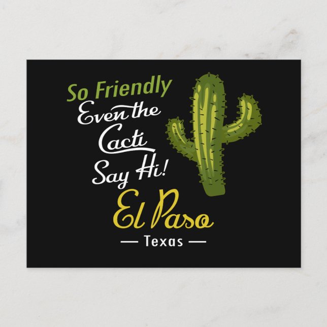 Postal El paso Cactus Funny Retro (Anverso)