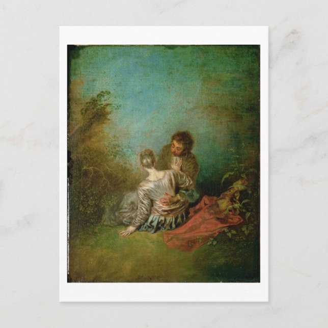 Postal El paso en falso, c.1717 (aceite en lona) (Anverso)