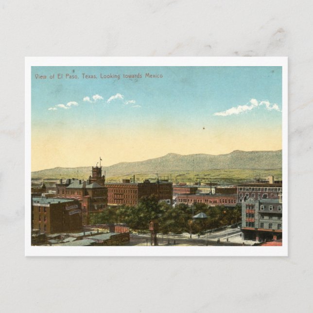 Postal El Paso, Texas 1909 Vintage (Anverso)
