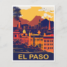 Postal El Paso, Texas, paisaje urbano, viaje