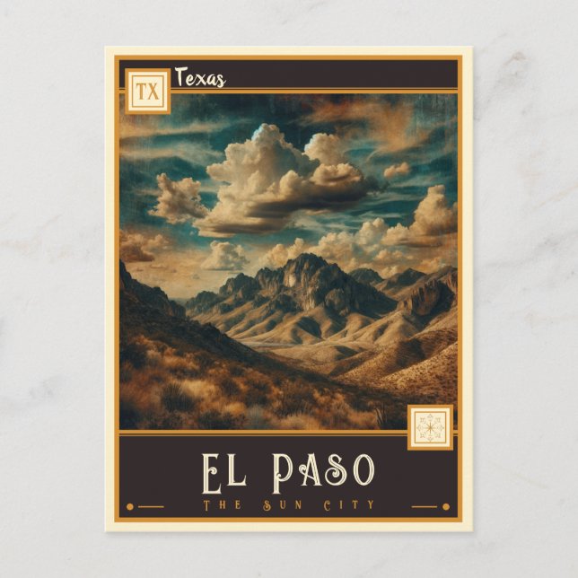 Postal El Paso, Texas | Vintage (Anverso)