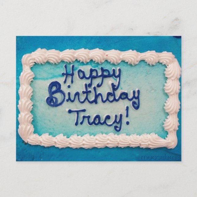 Postal El pastel de cumpleaños 2016 de Tracy (Anverso)