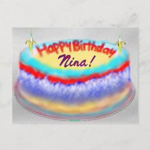 Postal El pastel de cumpleaños de Nina