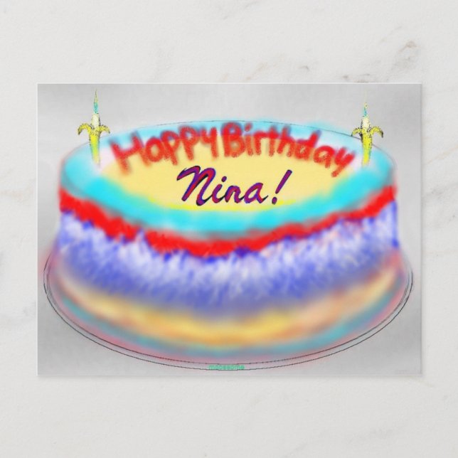 Postal El pastel de cumpleaños de Nina (Anverso)